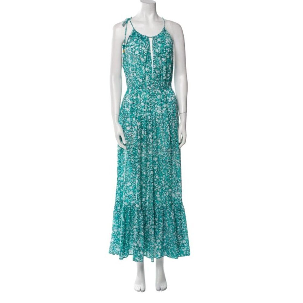 Poupette St Barth Floral Print Long Dress Size:โ XS Green Rachel Maxi